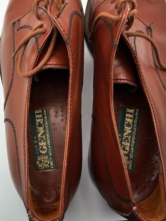 Linea Genchi Brown Leather Almond‑Toe Derby Shoes – Made in Italy – Size 43 main image 4
